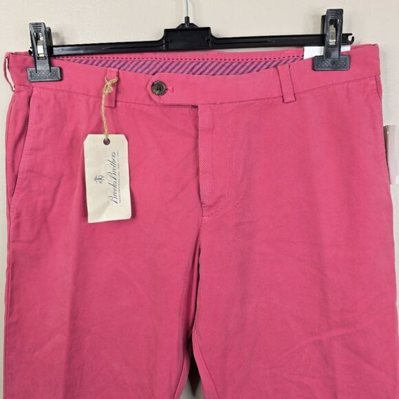 NEW Brooks Brothers Milano Flat Front Slim Fit No Cuff Chino Pants 36x32 - Picture 4 of 8
